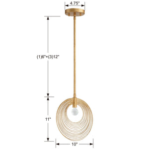 Doral 1 Light Renaissance Gold Mini Pendant DOR-B7700-RG