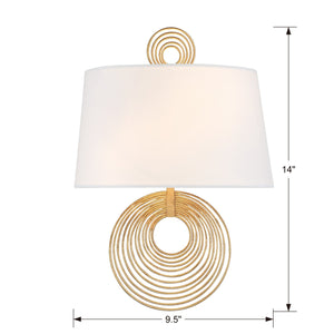 Doral 2 Light Renaissance Gold Sconce DOR-B7702-RG