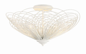 Doral 3 Light Matte White Semi Flush Mount DOR-B7703-MT