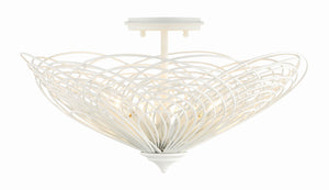 Doral 3 Light Matte White Semi Flush Mount DOR-B7703-MT