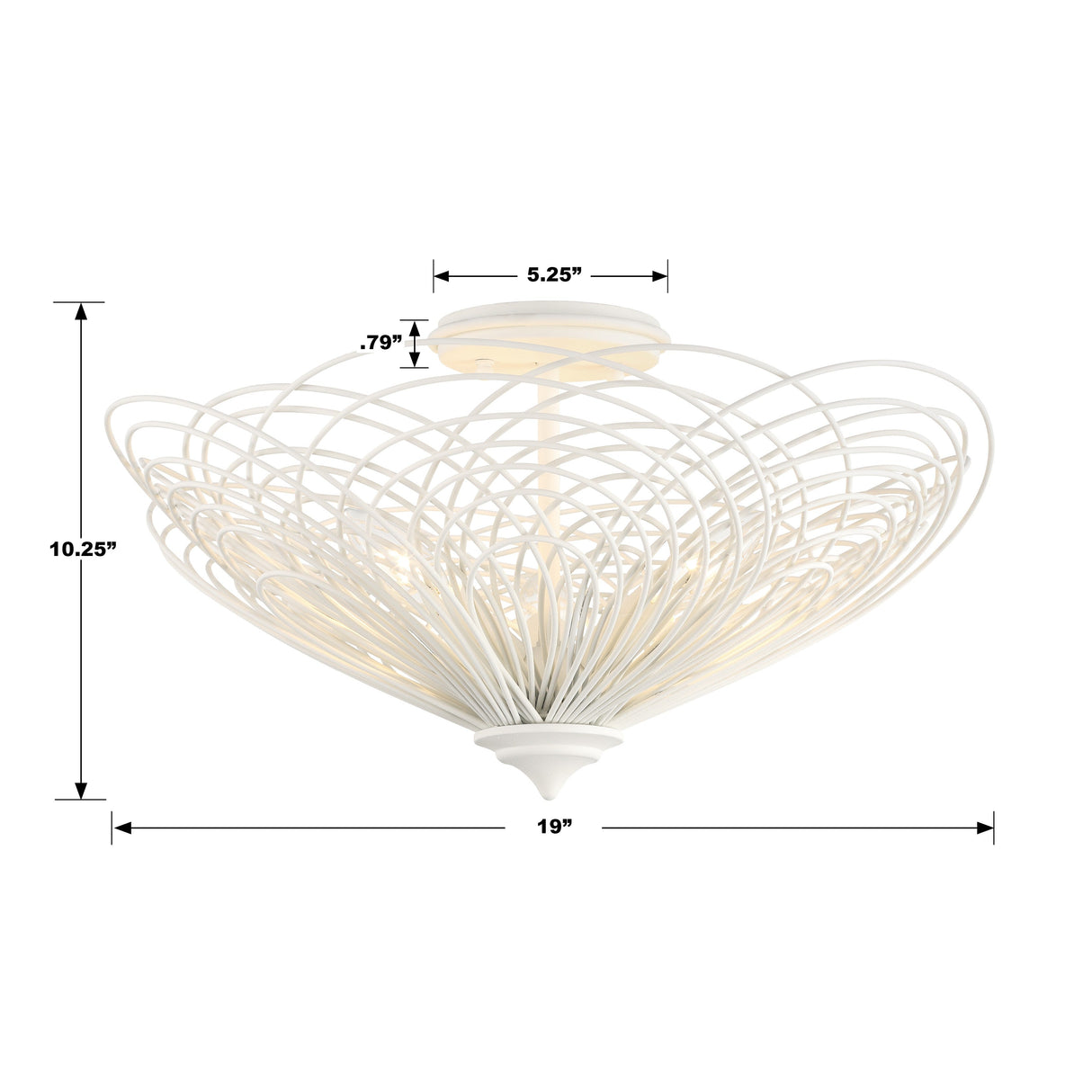 Doral 3 Light Matte White Semi Flush Mount DOR-B7703-MT