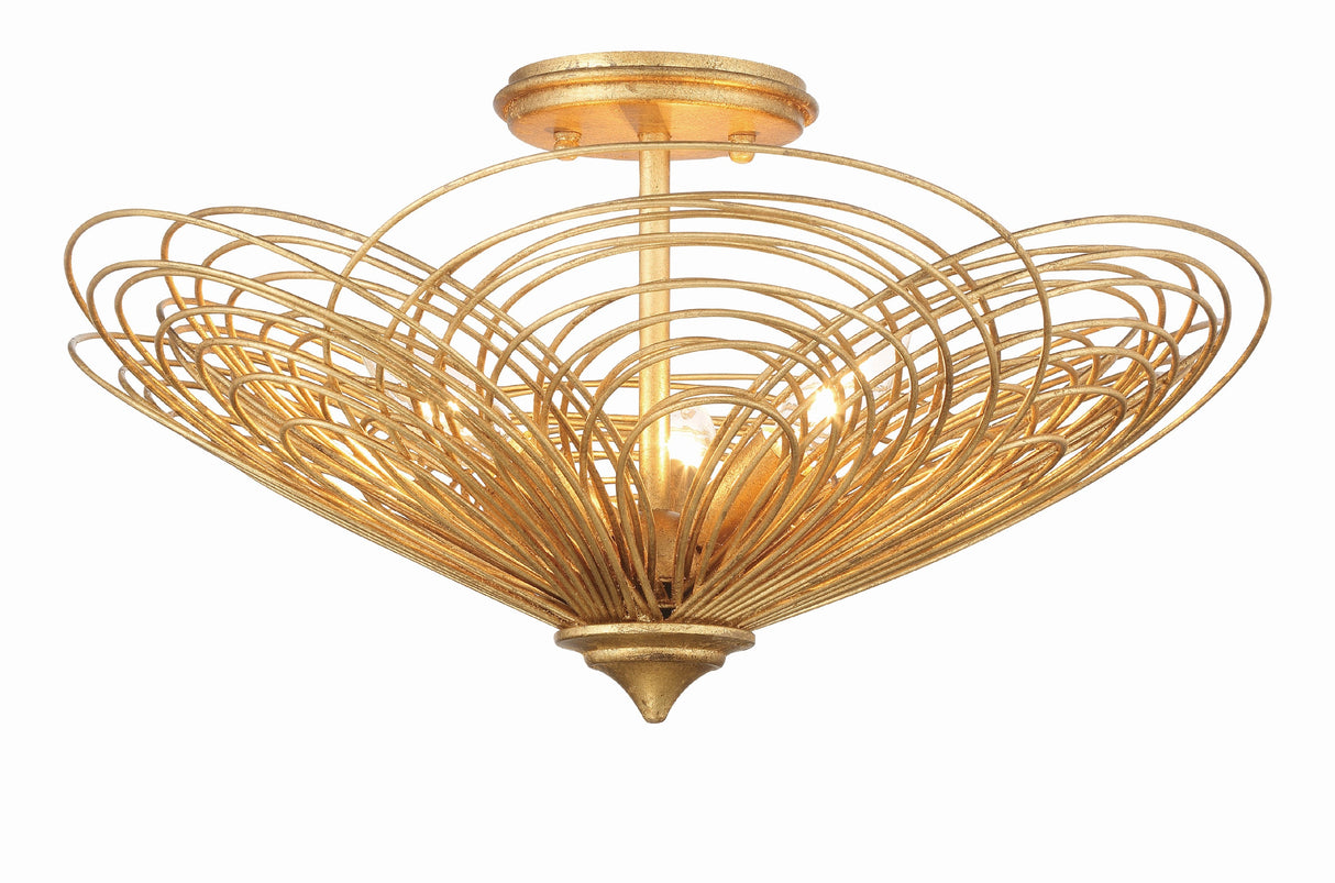 Doral 3 Light Matte White Semi Flush Mount DOR-B7703-MT