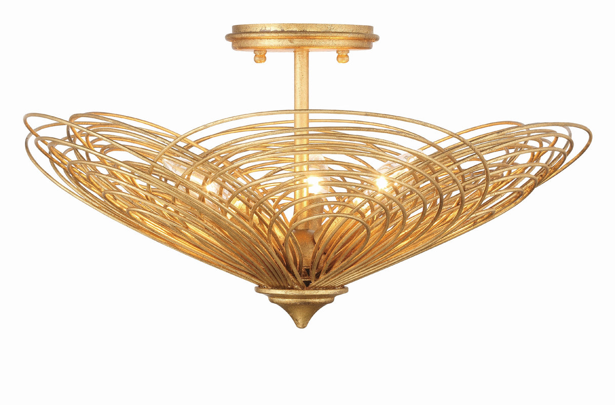 Doral 3 Light Matte White Semi Flush Mount DOR-B7703-MT