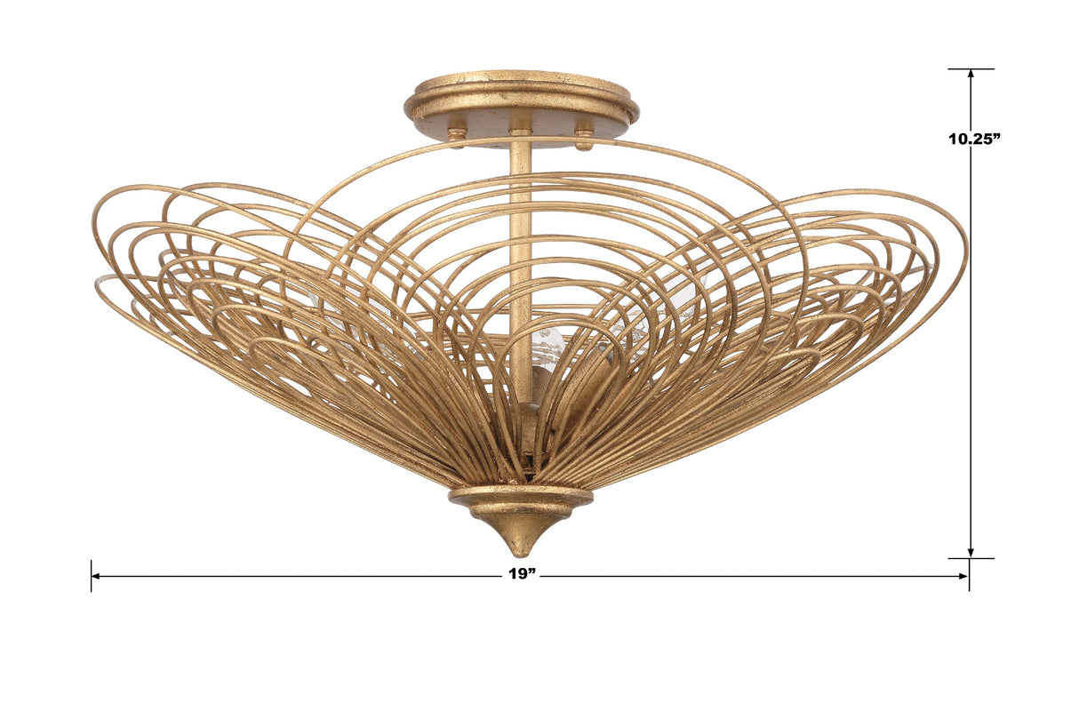 Doral 3 Light Matte White Semi Flush Mount DOR-B7703-MT