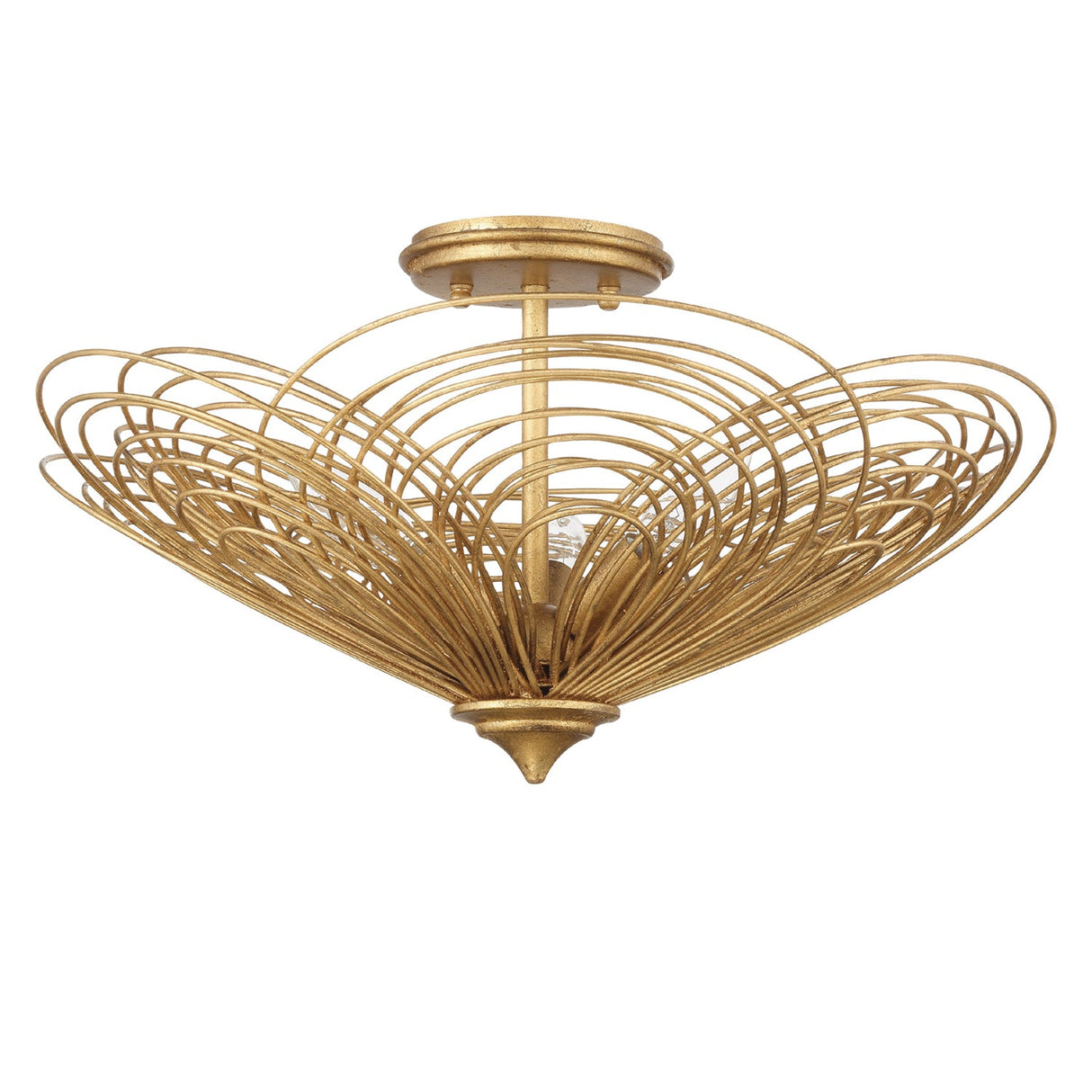 Doral 3 Light Matte White Semi Flush Mount DOR-B7703-MT