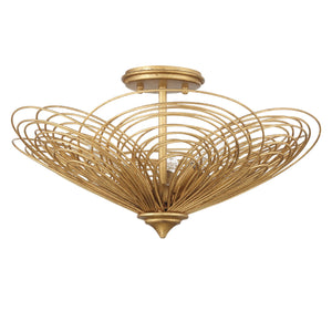 Doral 3 Light Matte White Semi Flush Mount DOR-B7703-MT