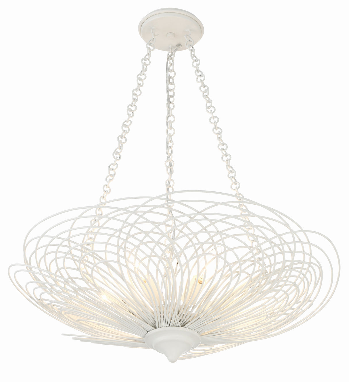 Doral 6 Light Matte White Chandelier DOR-B7706-MT