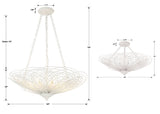 Doral 6 Light Matte White Chandelier DOR-B7706-MT