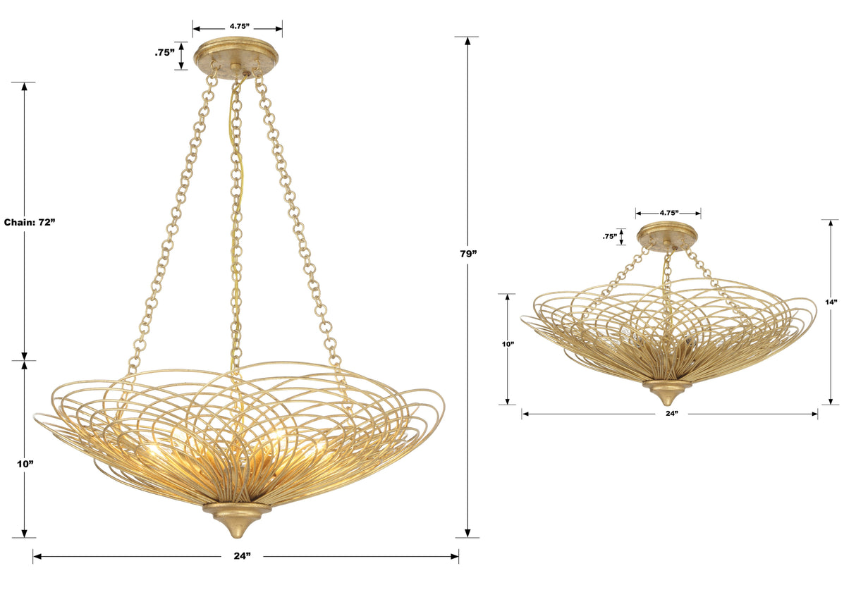 Doral 6 Light Matte White Chandelier DOR-B7706-MT