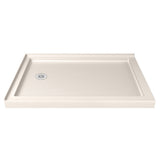 DreamLine Flex 36 in. D x 60 in. W x 74 3/4 in. H Semi-Frameless Shower Enclosure in Brushed Nickel with Left Drain Biscuit Base
