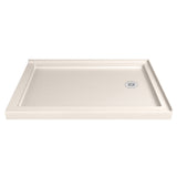 DreamLine Flex 36 in. D x 48 in. W x 74 3/4 in. H Semi-Frameless Shower Enclosure in Brushed Nickel with Right Drain Biscuit Base