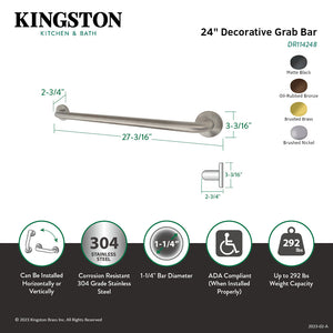 Americana Thrive In Place DR114248 24-Inch x 1-1/4 Inch O.D Grab Bar, Brushed Nickel