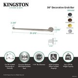 Americana Thrive In Place DR114367 36-Inch x 1-1/4 Inch O.D Grab Bar, Brushed Brass