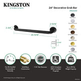 Milano Thrive In Place DR214246 24-Inch X 1-1/4 Inch O.D Grab Bar, Polished Nickel