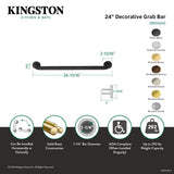 Meridian Thrive In Place DR514242 24-Inch x 1-1/4 Inch O.D Grab Bar, Polished Brass