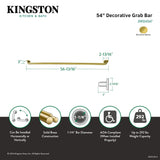 Meridian Thrive In Place DR514547 54-Inch x 1-1/4 Inch O.D Grab Bar, Brushed Brass
