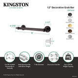 Templeton DR710122 12-Inch X 1-Inch O.D Grab Bar, Polished Brass