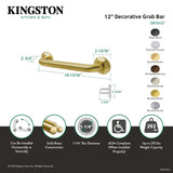Metropolitan Thrive In Place DR714125 12-Inch x 1-1/4 Inch O.D Grab Bar, Oil Rubbed Bronze