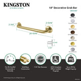 Metropolitan Thrive In Place DR714187 18-Inch x 1-1/4 Inch O.D Grab Bar, Brushed Brass