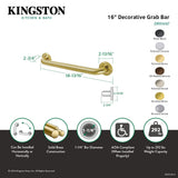 Camelon Thrive In Place DR914166 16-Inch x 1-1/4 Inch O.D Grab Bar, Polished Nickel