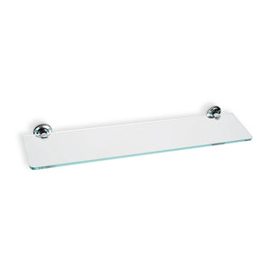 Clear Glass Bathroom Shelf with Brass Holder