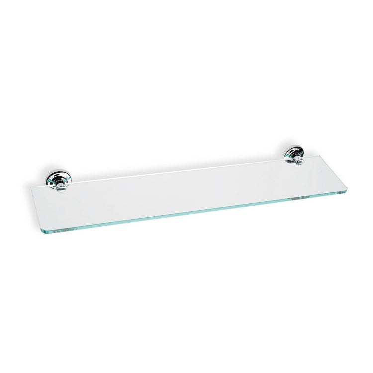 Clear Glass Bathroom Shelf with Chromed Brass Holder