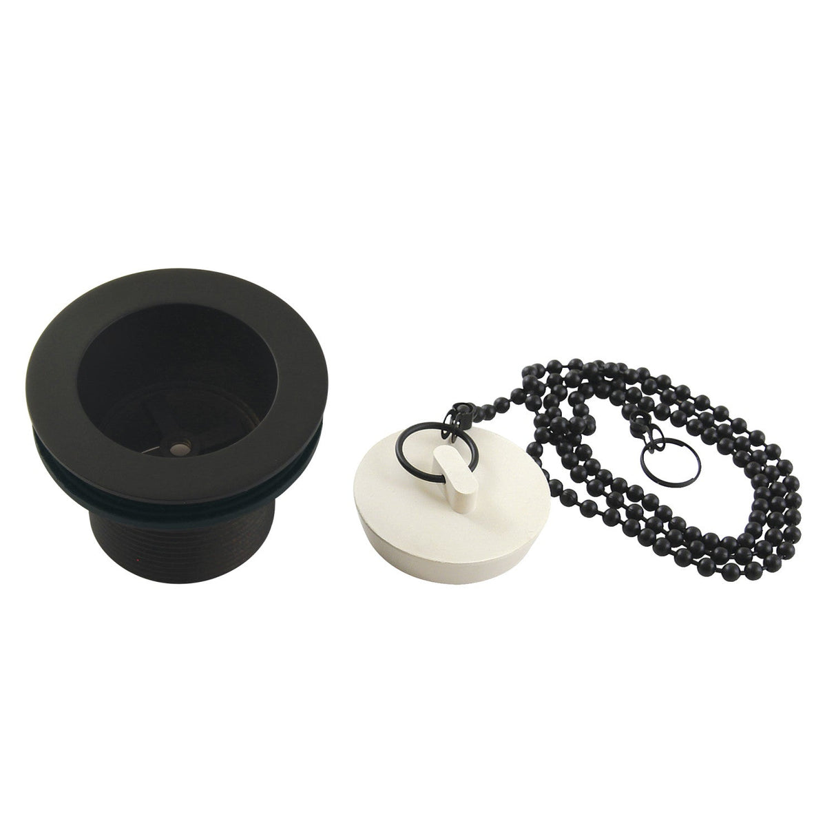Made To Match DSP15MB 1-1/2-Inch Chain and Stopper Tub Drain with 1-1/2-Inch Body Thread, Matte Black