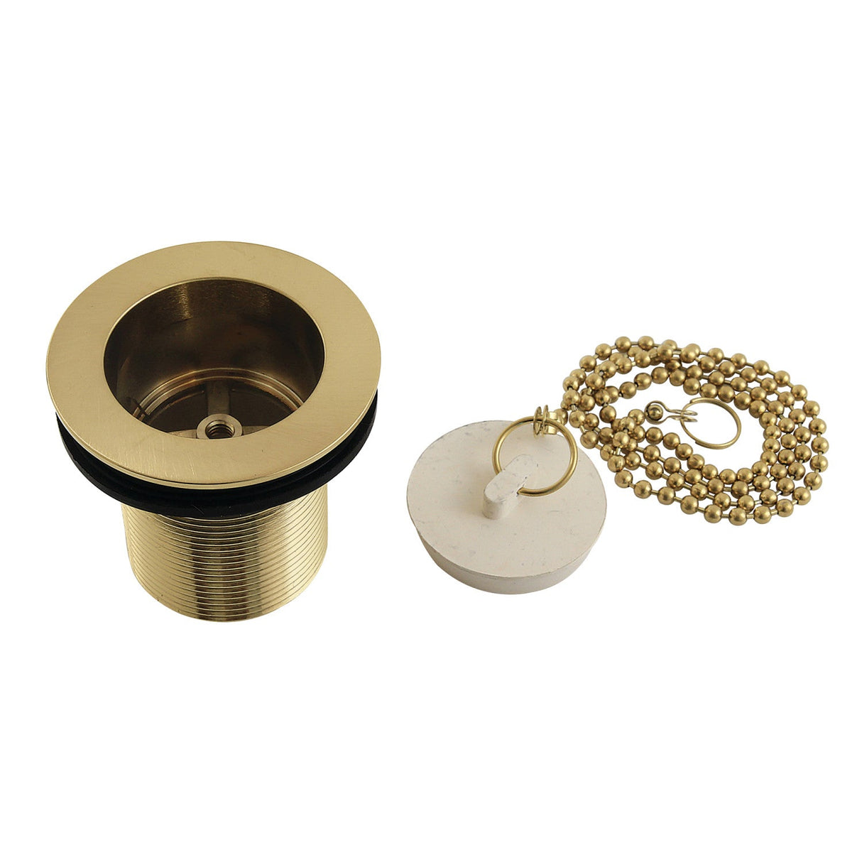 Made To Match DSP20SB 1-1/2-Inch Chain and Stopper Tub Drain with 2-Inch Body Thread, Brushed Brass