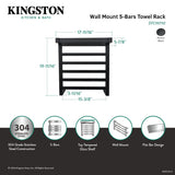 Markus DTC191750 Stainless Steel Wall Mount Towel Rack with Shelf, Matte Black