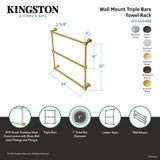 Maximilien DTC322419PB 24-Inch Wall Mount 3-Bar Towel Rack, Polished Brass