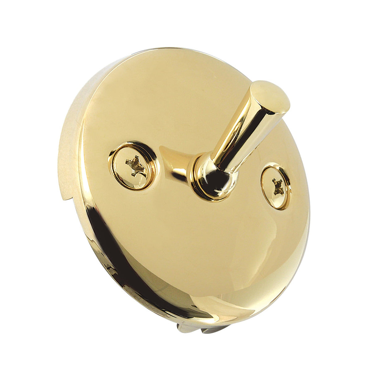 Made To Match DTL102 Round Bathtub Overflow Plate with Trip Lever, Polished Brass