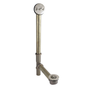 Made To Match DTL1166 21-Inch Brass Trip Lever Tub Waste and Overflow with Grid Strainer, Polished Nickel