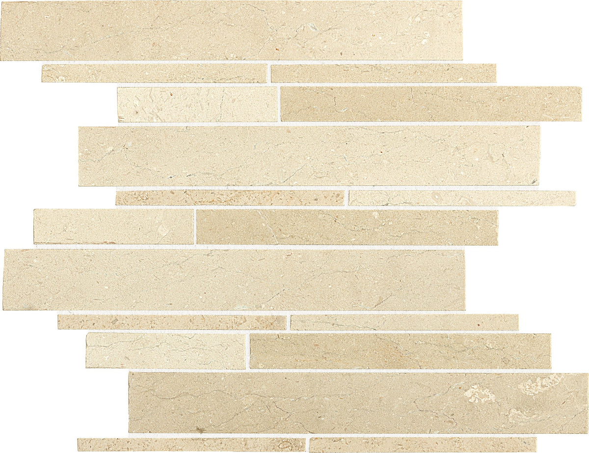 Daltile Marble Havana Tan Random Linear Straight Edge Mix Mosaic Natural Stone Tile