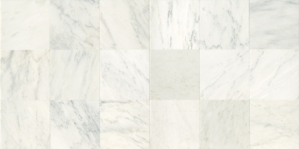 Daltile Marble First Snow Elegance Square 12x12 Polished Stone Tile