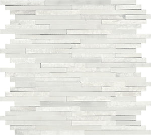 Daltile Marble First Snow Elegance Random Linear 3/8 Straight Edge Mix Mosaic Natural Stone Tile