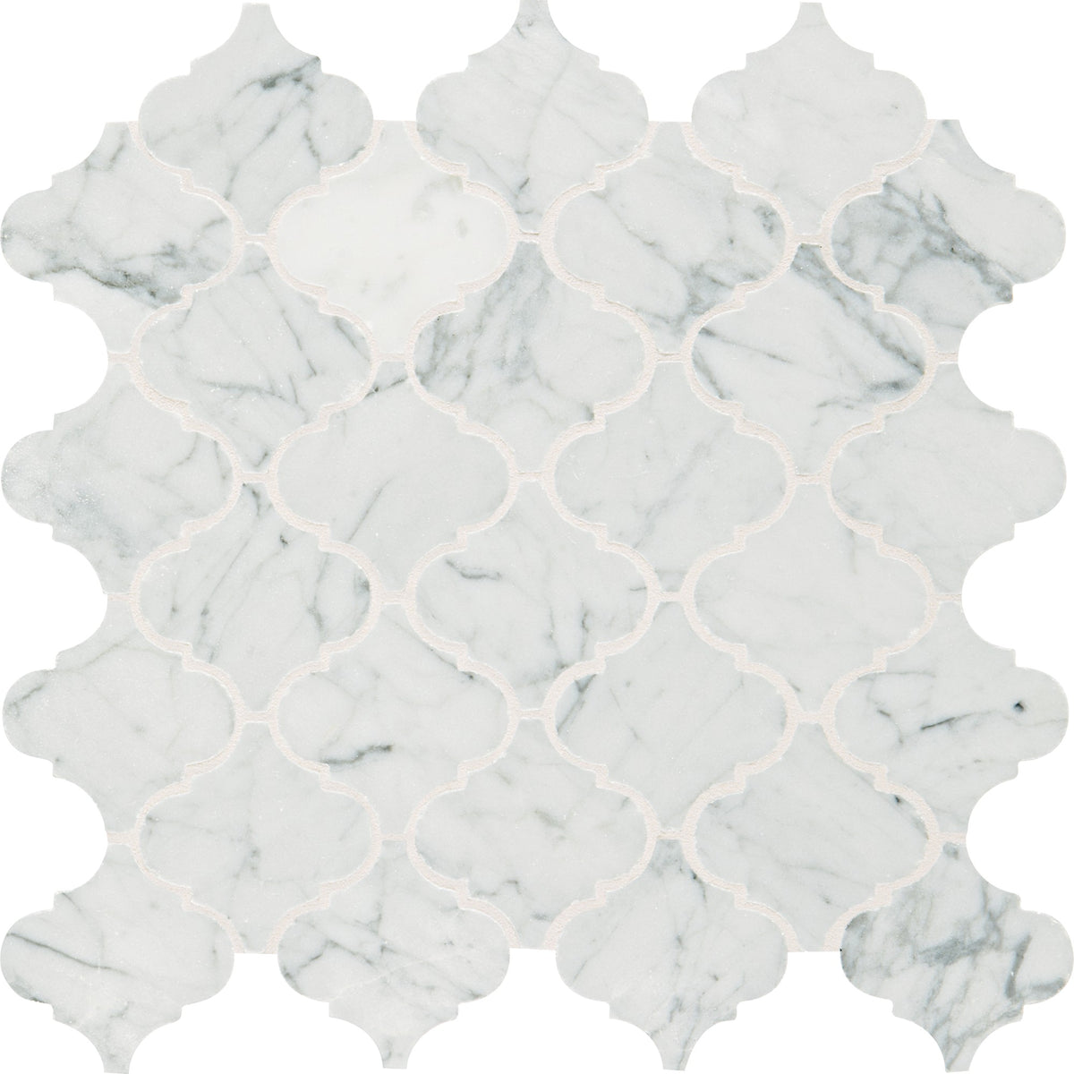 Daltile Marble Carrara White Baroque 3x3 Straight Edge Polished Mosaic Natural Stone Tile