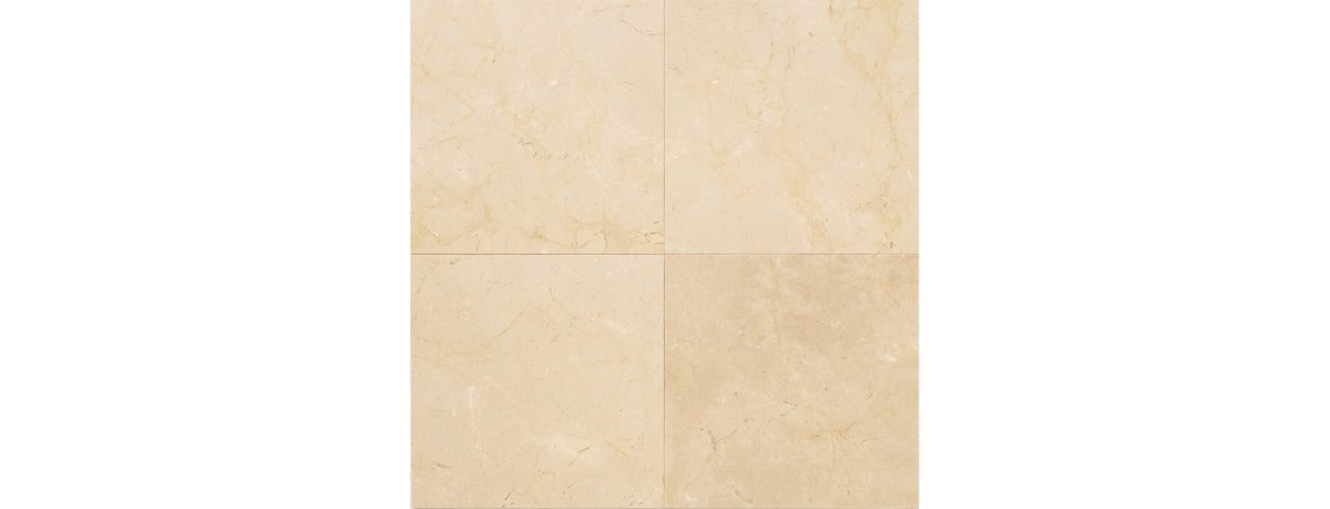 American Olean Marble Crema Marfil Elegance Square 12x12 Honed Stone Tile