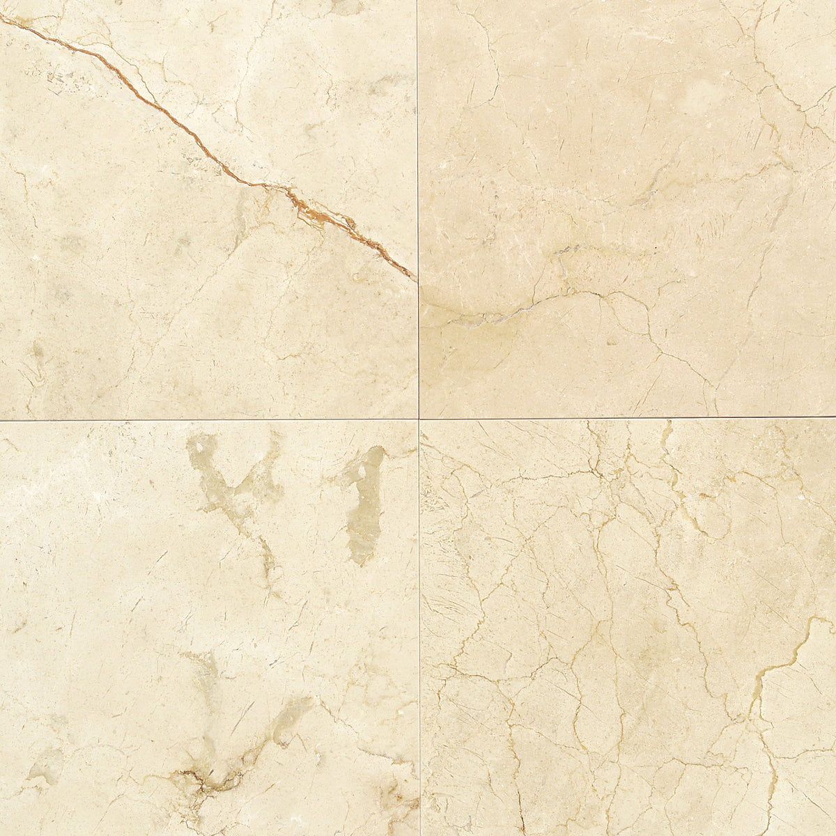 American Olean Marble Crema Marfil Classico Square 12x12 Honed Stone Tile