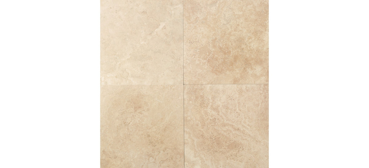 American Olean Travertine Mediterranean Ivory Square 4x4 Tumbled Stone Tile
