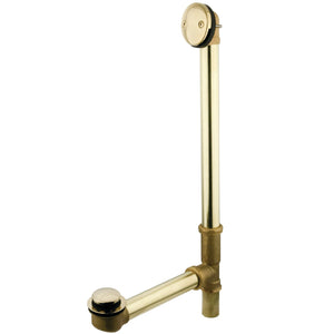 Made To Match DTT2202 25-Inch Brass Toe Touch Tub Waste and Overflow, Polished Brass