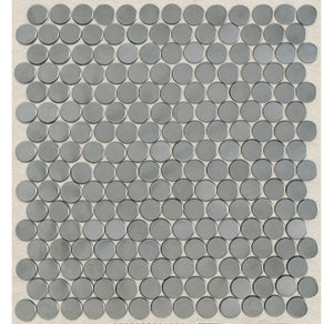 Daltile Metallica Brushed Stainless Steel Penny Rounds 1x1 Satin Mosaic Tile