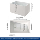 New England Home Goods 43" Cradle Freestanding Soaking Acrylic Bathtub