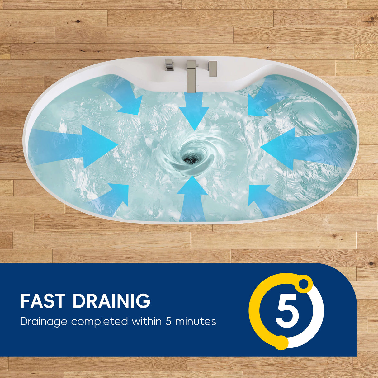 New England Home Goods Shishapangma 63" Freestanding Tub in White - Stone Resin Solid Surface