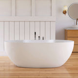 New England Home Goods 63" Veridia Freestanding Bathtub Solid Surface Stone