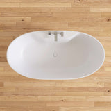 New England Home Goods 63" Veridia Freestanding Bathtub Solid Surface Stone