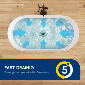 New England Home Goods Clearwater 59" Freestanding Tub in White - Stone Resin Solid Surface