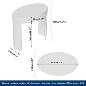 New England Home Goods Hood 17" Shower Stool in White - Stone Resin Solid Surface