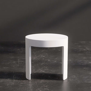 New England Home Goods Hood 17" Shower Stool in White - Stone Resin Solid Surface