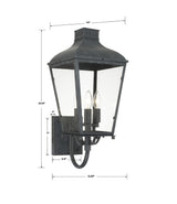 Dumont 3 Light Graphite Outdoor Sconce DUM-9802-GE