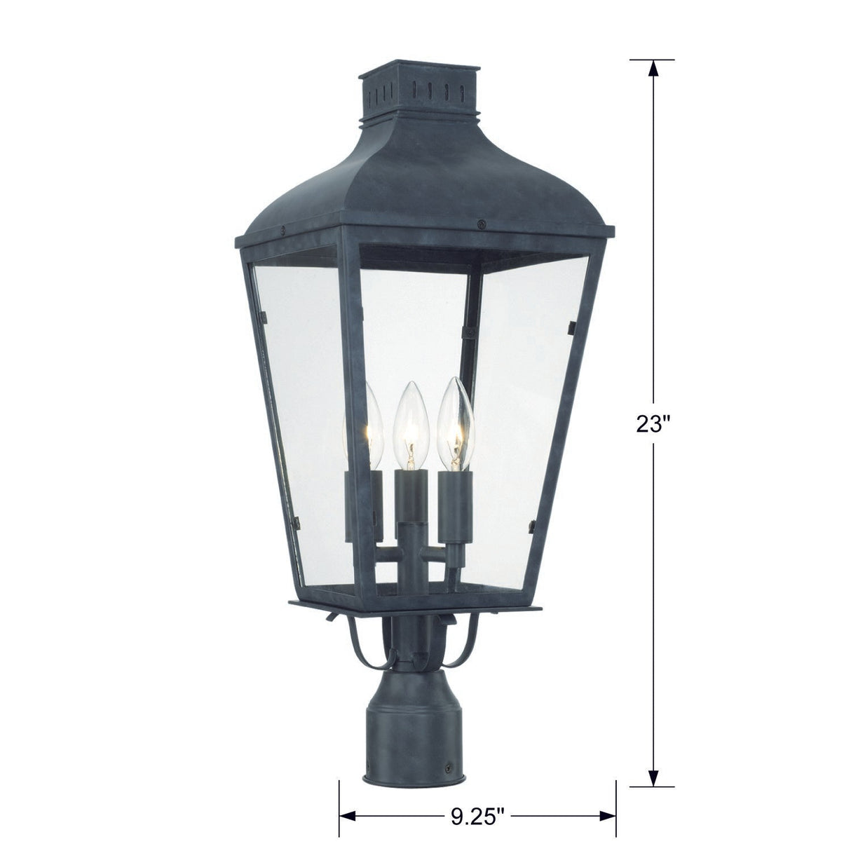 Dumont 3 Light Graphite Outdoor Post DUM-9807-GE